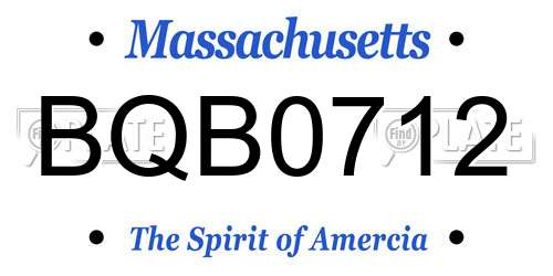 BQB0712 Massachusetts License Plate