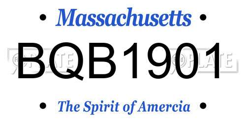 BQB1901 Massachusetts License Plate