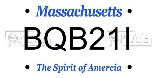 BQB21I Massachusetts License Plate