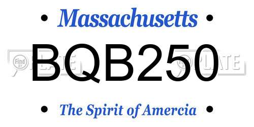 BQB250 Massachusetts License Plate