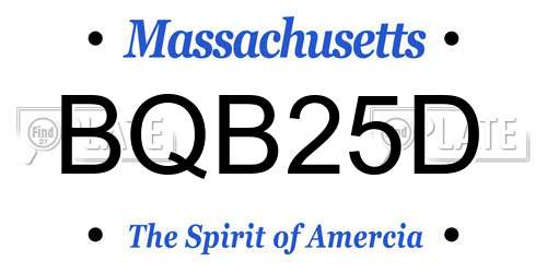 BQB25D Massachusetts License Plate