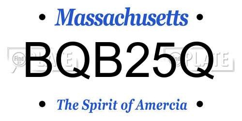 BQB25Q Massachusetts License Plate