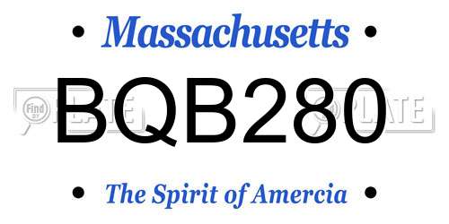 BQB280 Massachusetts License Plate