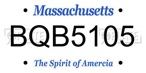 BQB5105 Massachusetts License Plate