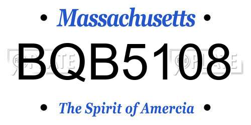 BQB5108 Massachusetts License Plate