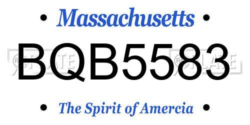 BQB5583 Massachusetts License Plate
