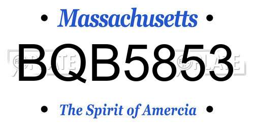 BQB5853 Massachusetts License Plate