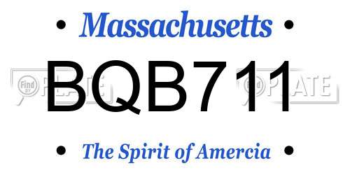 BQB711 Massachusetts License Plate