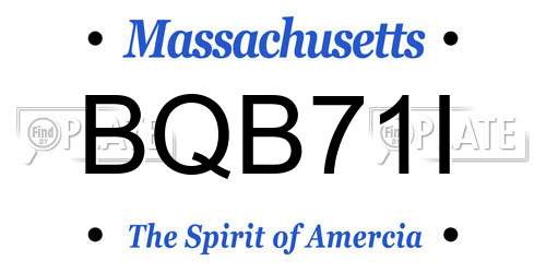 BQB71I Massachusetts License Plate