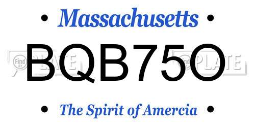 BQB75O Massachusetts License Plate