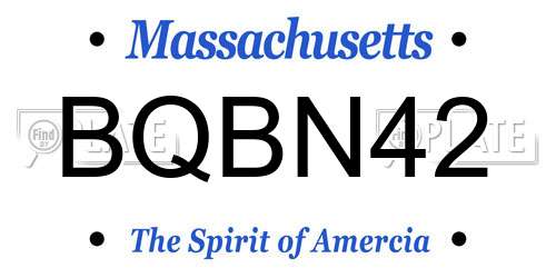 BQBN42 Massachusetts License Plate