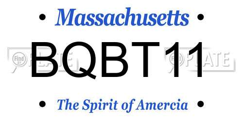 BQBT11 Massachusetts License Plate