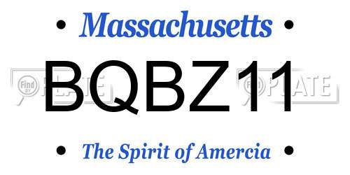 BQBZ11 Massachusetts License Plate
