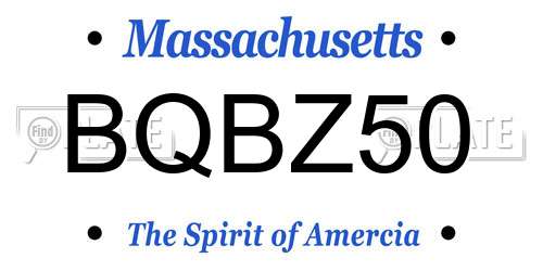 BQBZ50 Massachusetts License Plate