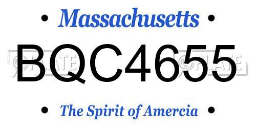 BQC4655 Massachusetts License Plate
