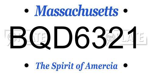 BQD6321 Massachusetts License Plate