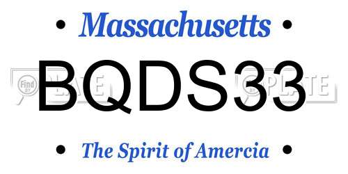 BQDS33 Massachusetts License Plate