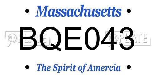 BQE043 Massachusetts License Plate