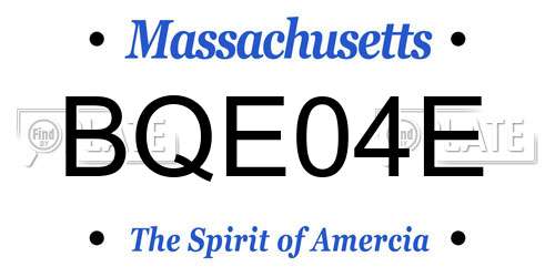 BQE04E Massachusetts License Plate