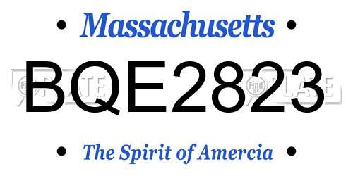 BQE2823 Massachusetts License Plate