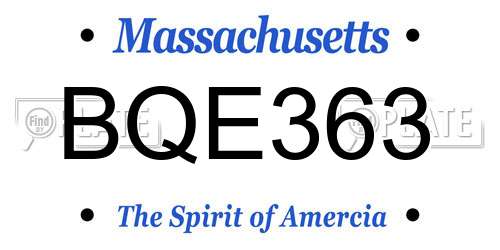 BQE363 Massachusetts License Plate