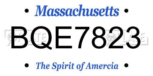 BQE7823 Massachusetts License Plate
