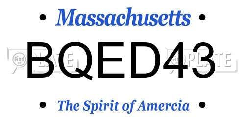 BQED43 Massachusetts License Plate