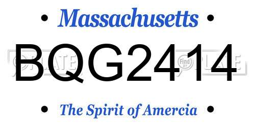 BQG2414 Massachusetts License Plate