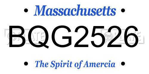 BQG2526 Massachusetts License Plate