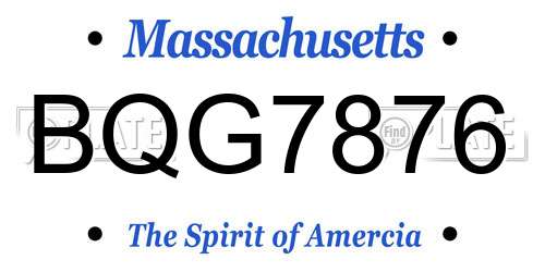 BQG7876 Massachusetts License Plate