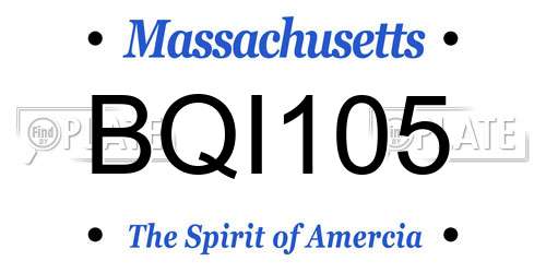 BQI105 Massachusetts License Plate