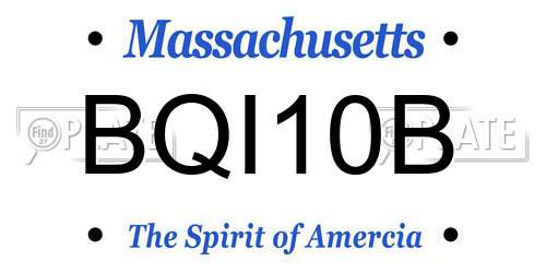 BQI10B Massachusetts License Plate