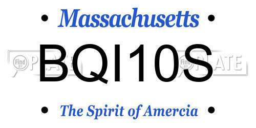BQI10S Massachusetts License Plate