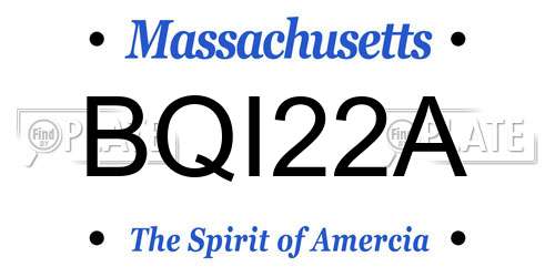 BQI22A Massachusetts License Plate