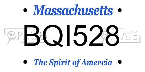 BQI528 Massachusetts License Plate