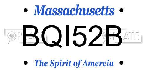 BQI52B Massachusetts License Plate