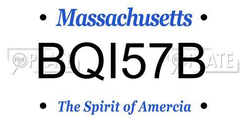 BQI57B Massachusetts License Plate