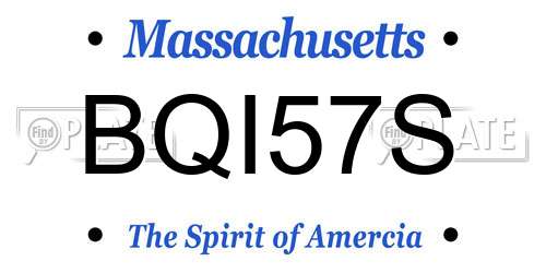 BQI57S Massachusetts License Plate