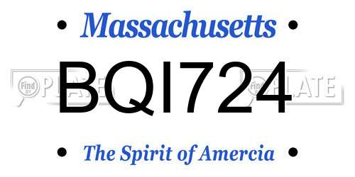 BQI724 Massachusetts License Plate