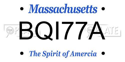 BQI77A Massachusetts License Plate