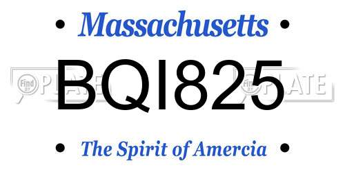 BQI825 Massachusetts License Plate