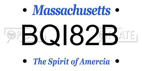 BQI82B Massachusetts License Plate