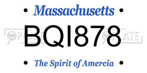 BQI878 Massachusetts License Plate