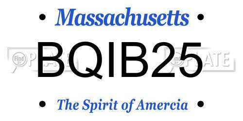 BQIB25 Massachusetts License Plate