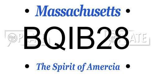 BQIB28 Massachusetts License Plate