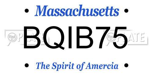 BQIB75 Massachusetts License Plate
