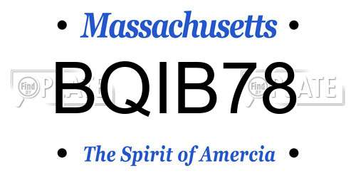 BQIB78 Massachusetts License Plate