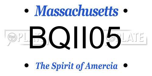 BQII05 Massachusetts License Plate