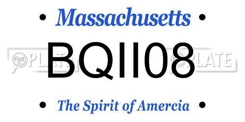 BQII08 Massachusetts License Plate
