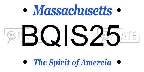 BQIS25 Massachusetts License Plate